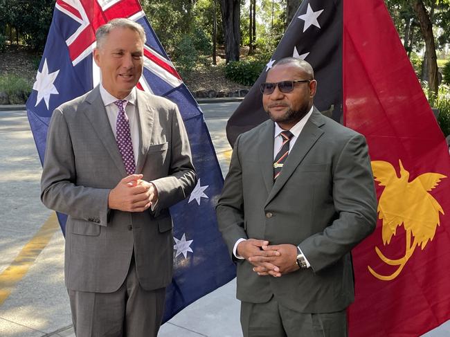 Deputy Prime Minister and Minister for Defence Richard Marles with Papua New Guinea Minister for Defence Billy Joseph.