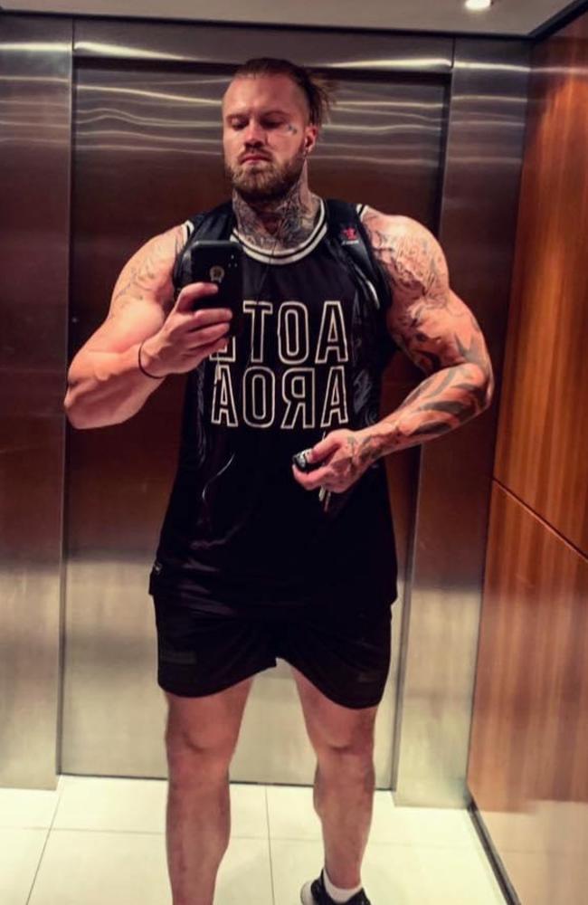 Eugene Bradshaw shows off his bodybuilding efforts. Picture: Facebook