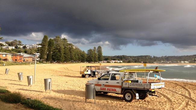 The scene this morning at after the shark attack.