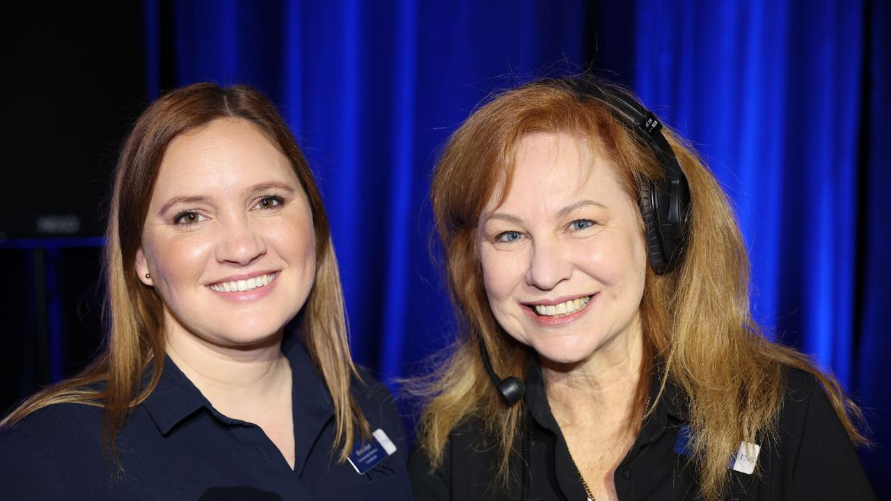 Elise Lloyd and Julianne Young at the TSS Foundation Breakfast, Gold Coast Convention and Exhibition Centre. Picture, Portia Large.