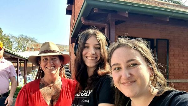 Cristie Yager, Violet Yager and Bella Yager on Saturday.