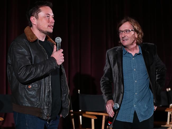 Elon Musk and Director Chris Paine introduce the "Do You Trust This Computer?" premiere. Picture: Getty