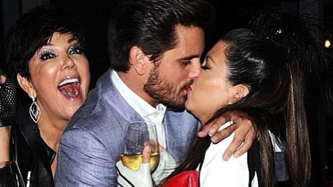 Happily not wed: Kourtney Kardashian and Scott Disick (and mum Kris Jenner) Picture: Instagram