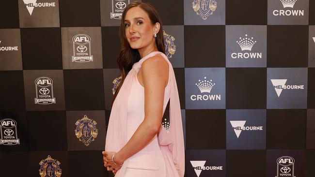 NCA. MELBOURNE, AUSTRALIA. September 23 , 2024.  The 2024 AFL Brownlow medal at the Palladium room in Crown Casino, Melbourne.   Red Carpet arrivals. Essendon FC Alex Merrett .    .  Pic:Michael Klein