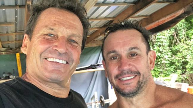 Colin Handley and Matty Johns at Stunt Park, Nerang. Supplied: Colin Handley