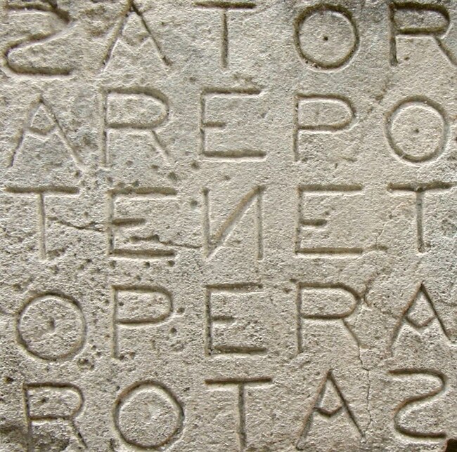 The Sator Square found in the ruins of Pompeii.