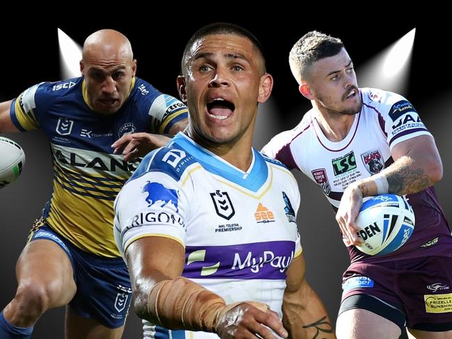 Former NRL players Blake Ferguson, Will Smith and Dylan Phythian, who will line up for the Newcastle Rebels in the 2024 NSW men's country rugby league championships. Picture: supplied