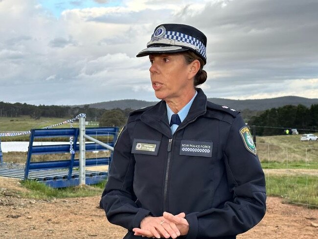 Superintendent Cath Bradbury at the scene on Friday. Picture: Sam Turner