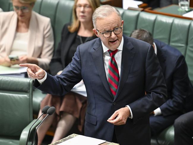 CANBERRA, AUSTRALIA  - NewsWire Photos - February 13, 2025: Prime Minister Anthony Albanese during Question Time at Parliament House in Canberra. Picture: NewsWire / Martin Ollman