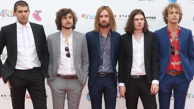 Crew ... Tame Impala scoop up the Best Group award. Picture: Dylan Robinson