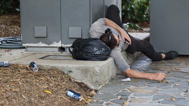 People sleeping in the CBD is a common sight. Picture: Brendan Radke