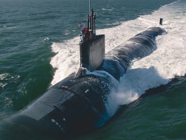 ATLANTIC OCEAN (Feb. 1, 2022) The future Virginia-class attack submarine Montana (SSN 794) conducts initial sea trials Feb. 1, 2022 in the Atlantic Ocean. Montana is the 10th Virginia-class submarine. (U.S. Navy photo courtesy of HII by Ashley Cowan)