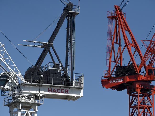 MELBOURNE, AUSTRALIA - NewsWire Photos APRIL 01, 2021: STOCK IMAGE: Construction cranes in Richmond in Melbourne's inner east. Picture: NCA NewsWire / Andrew Henshaw