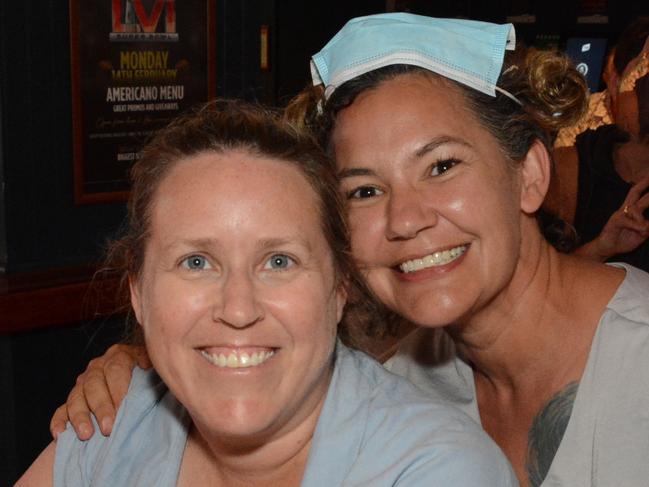 Rebecca McGee and Bitey McGee at Australia Day celebrations at Cavill Hotel, Surfers Paradise. Picture: Regina King