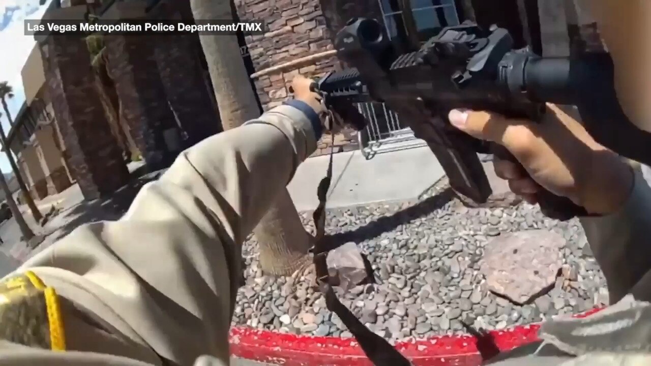 Wild body cam footage of Las Vegas gym shooting
