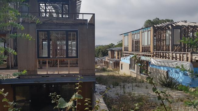 Neighbours have spoken out with safety concerns this abandoned townhouse site on Mullum Mullum Rd in Ringwood. Picture: Kiel Egging.