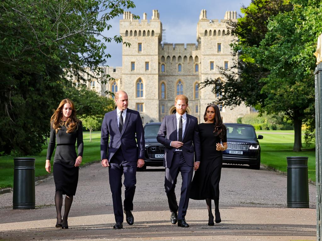 The four emerge from Windsor Castle. Picture: Getty Images