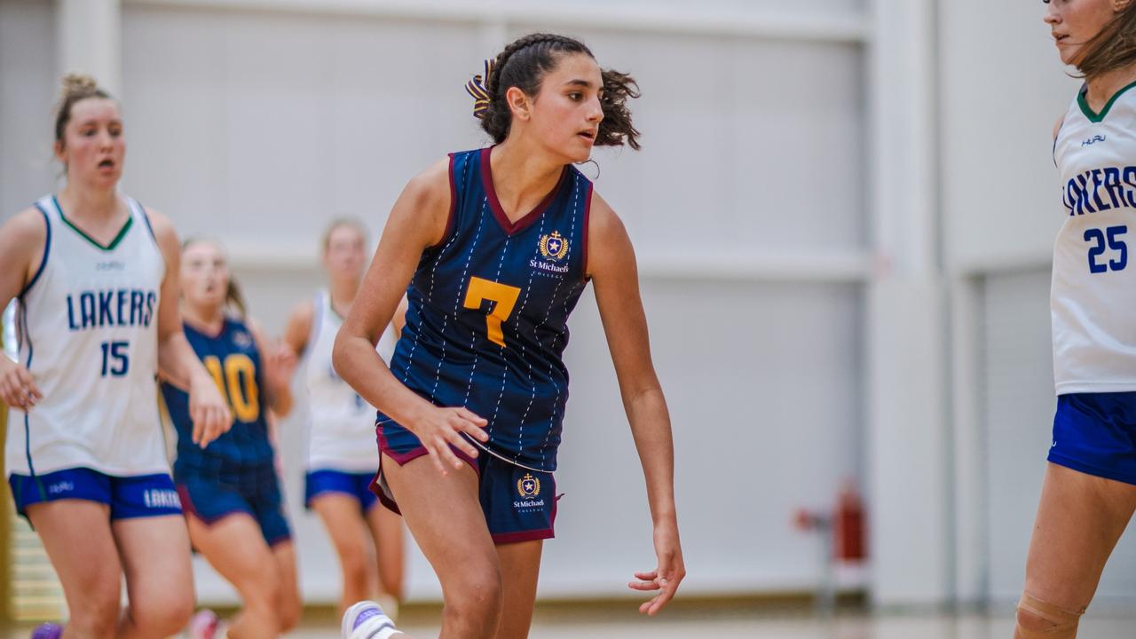 St Michael's College and West Adelaide player Coco Hodges during the Basketball Australia Schools Championships. Picture: Taylor Earnshaw