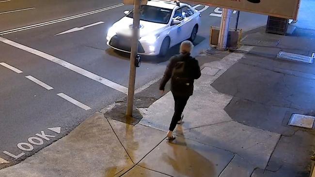 CCTV of Sarah Delahunty moments before entering the taxi. Picture: NSW Police