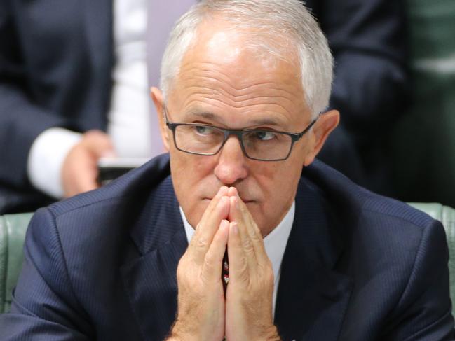 Prime Minister Malcolm Turnbull during Question Time in the House of Representatives in Parliament House in Canberra. Picture Gary Ramage