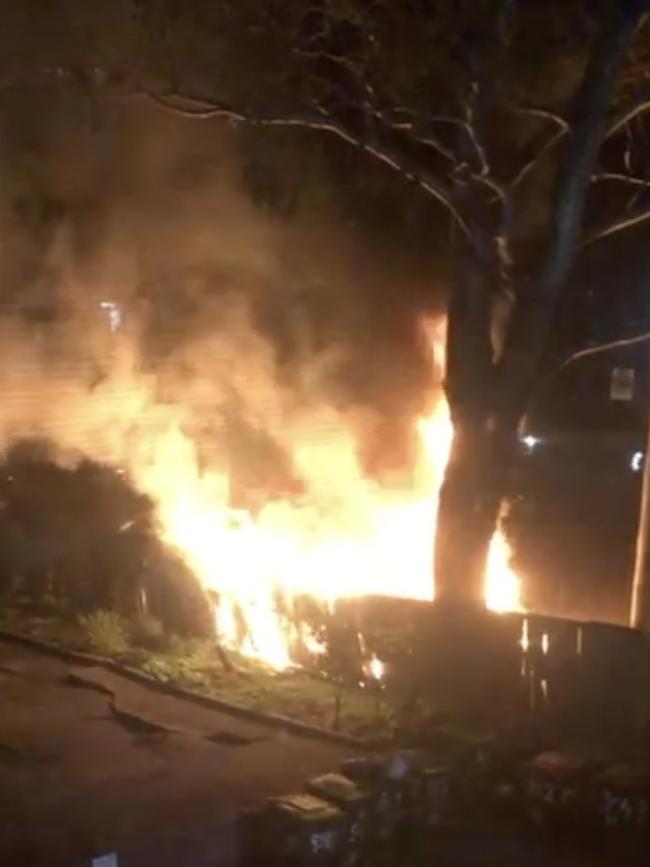 Incredible video of a burnt out car in Regents Park, just minutes after the Greenacre shooting.