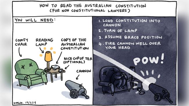 Jon Kudelka Letters page cartoon for 19-07-2019Version: Letters Cartoon  (1280x720 - Aspect ratio preserved, Canvas added)COPYRIGHT: The Australian's artists each have different copyright agreements in place regarding re-use of their work in other publications.Please seek advice from the artists themselves or the Managing Editor of The Australian regarding re-use.