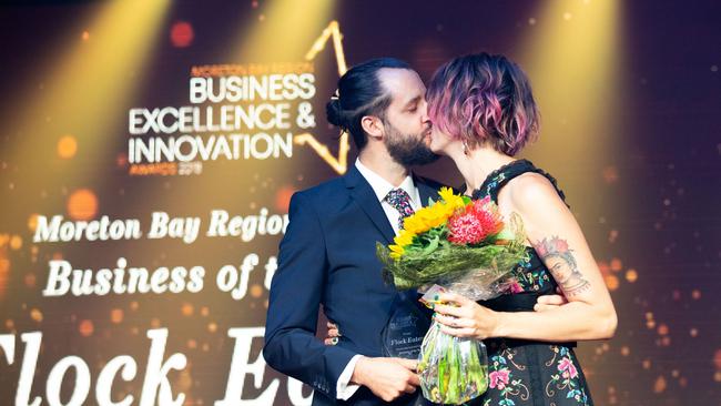 Business of the Year winners Geoff and Lexie Abel of Flock Eatery. Picture: Dominika Lis