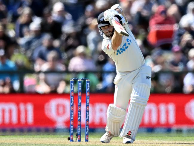 Kane Williamson is nearing a half-century in his 100th Test. Picture: Getty Images