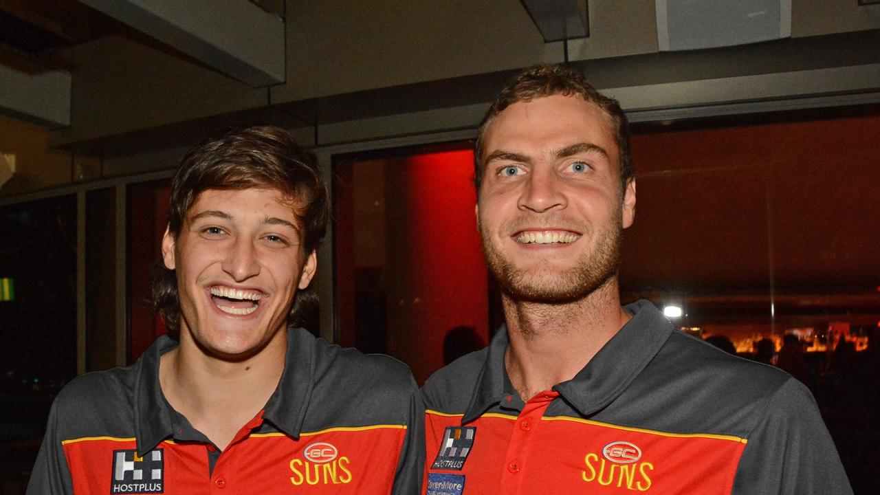 Ned Moyle and Jarrod Witts at GC Suns 2022 season launch at Nineteen at The Star Gold Coast. Pic: (c) Regina King