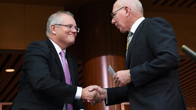 Scott Morrison and Governor-General David Hurley in 2019. Picture: Getty Images