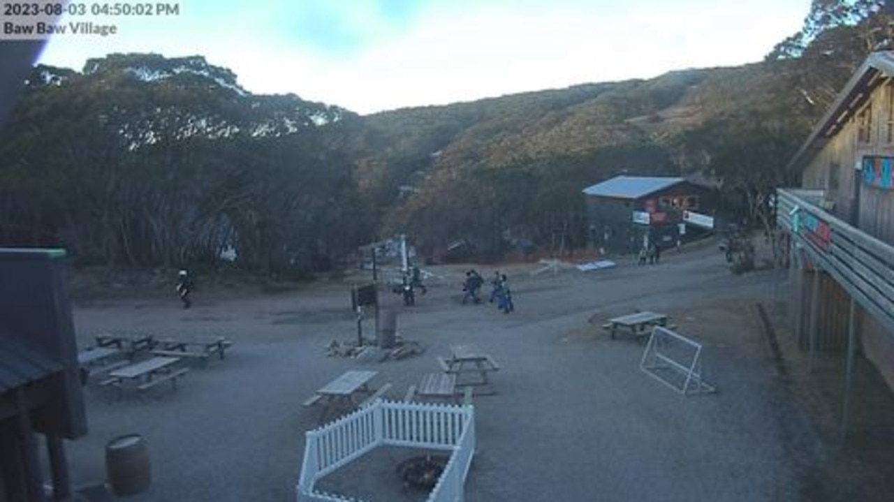 A few holiday-makers could be seen at Mt Baw Baw village. Picture: ski.com.au.