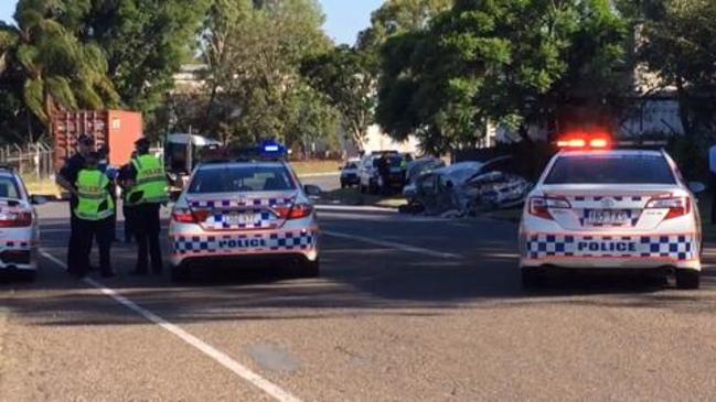 Car and truck collide at Carole Park