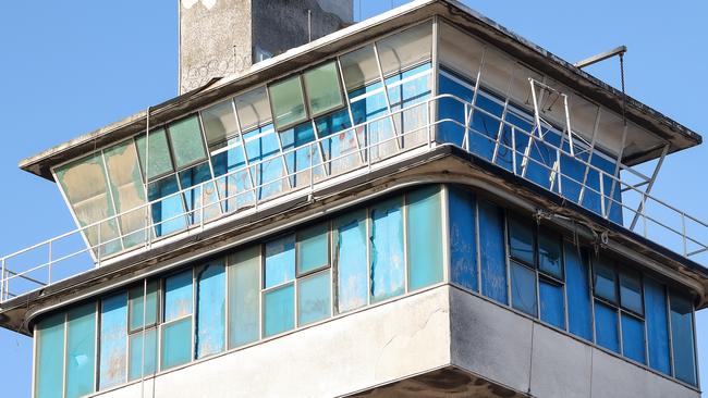 The shipping control tower at end of North Wharf Rd, Docklands is no longer in use and now derelict with its future uncertain. Picture: Ian Currie