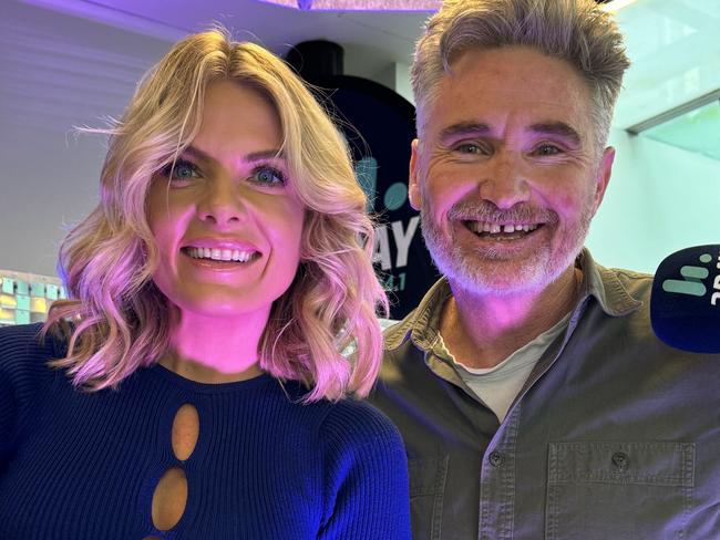 Dave Hughes performs comedy gig for 20 mums and bubs following Arj Barker controversy. Pictured with Erin Molan. Photo: Supplied,