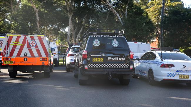 Tactical police units, the riot squad and ambulance paramedics remained at the scene on Monday morning. Picture: Newswire / Gaye Gerard