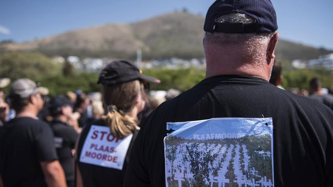 South Africans attend a demonstration at the Green Point stadium in Cape Town to protest against farm attacks in the country on 30 October 2017. Picture: David Harrison/AFP