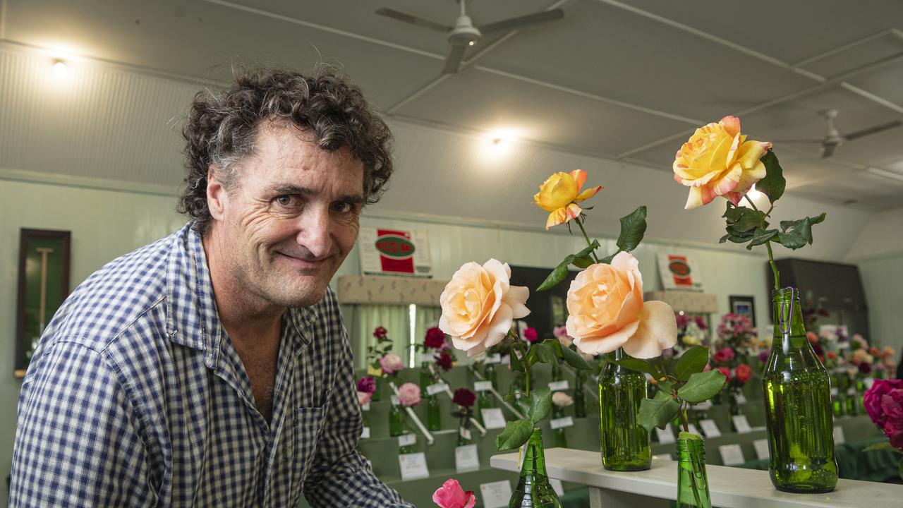 Peter Cannon at the Queensland Rose Society Darling Dows Group autumn show, Saturday, May 4, 2024. Picture: Kevin Farmer