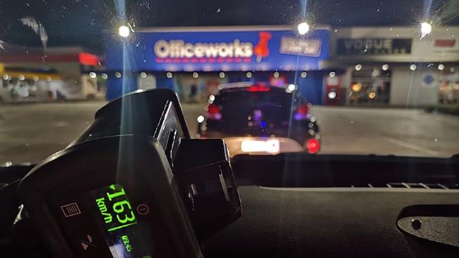 A hatchback was pulled over after being clocked at 163kmh.