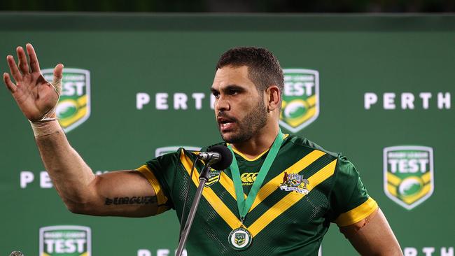 Greg Inglis is still battling mental health issues and sadly must be sacked from the Kangaroos captaincy. Picture: Getty Images