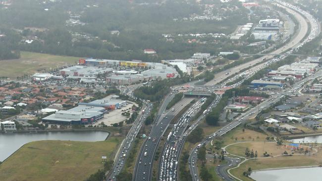 The busy Oxenford interchange. Pic by David Clark.