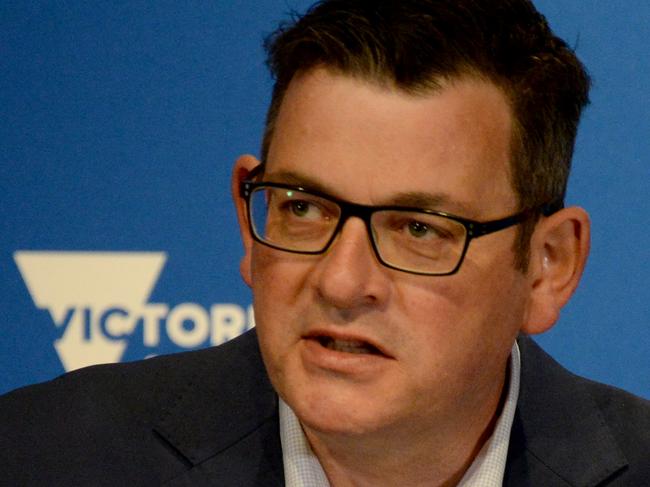 MELBOURNE, AUSTRALIA - NewsWire Photos OCTOBER 19, 2021: Victorian Premier Daniel Andrews gives the daily Covid press conference at the Treasury Theatre in Melbourne. Picture: NCA NewsWire / Andrew Henshaw