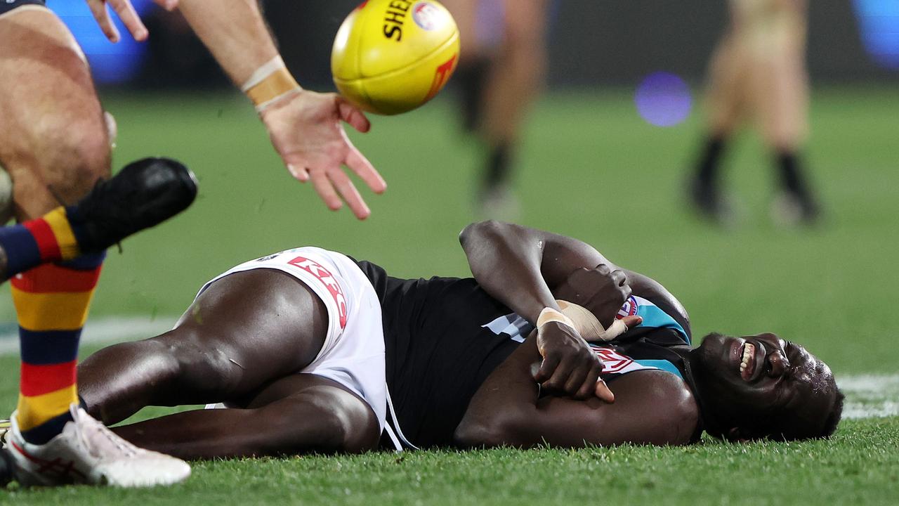 Aliir Aliir wasn’t put through a HIA test. (Photo by Sarah Reed/AFL Photos via Getty Images)