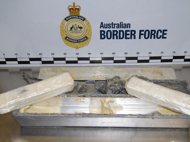 233kg of cocaine concealed in aluminium ingots seized. Two men were arrested for their alleged involvement in a 233kg cocaine importation from Mexico. The drugs were concealed in a shipment of aluminium alloy ingots. The quantity of cocaine seized has the equivalent hits of cocaine that could have affected more than 1.1 million drug users. Picture: AFP