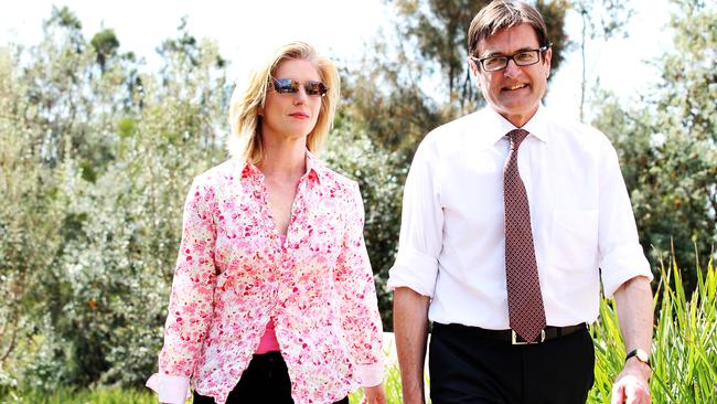 ABC news reader Juanita Phillips and Charlton MP Greg Combet together in Newcastle. Picture: Craig Greenhill