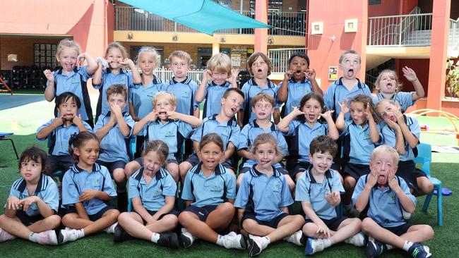 , My First Year: Marymount Primary School Prep Y. Back Row - Halle, Olivia, Adeline, Teddy, Lucas, Jake, Calix, Mason, Kash. Middle Row - Gael, Marshall, Van, Lennox, Brookes, Zephi, Sienna, Maya. Front Row - Murphy, Candy, Aurora, Poppy, Millie, Caleb, Harry. Picture Glenn Hampson.,