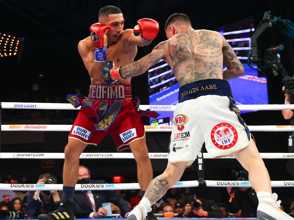 Kambosos caused a huge upset by beating Teofimo Lopez in 2021. Picture: Rich Graessle/Icon Sportswire via Getty Images