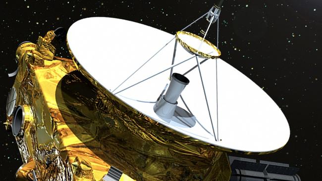 (FILES) This artist's concept obtained December 1, 2014 courtesy of NASA/Johns Hopkins University Applied Physics Laboratory/Southwest Research Institute (JHUAPL/SwRI), shows the New Horizons spacecraft as it approaches Pluto and its three moons in summer 2015. NASA’s New Horizons spacecraft has travelled 3,106,844,378 miles (5 billion km) and is nearing the end of its nine-year journey to Pluto. On January 25, 2015 New Horizons begins photographing the mysterious, unexplored, icy world once deemed a planet. The first pictures will reveal little more than bright dots — New Horizons is still more than 99,419,020 miles (160 million km) from Pluto. But the images, taken against star fields, will help scientists gauge the remaining distance and keep the baby grand piano-sized robot on track for a July flyby. = RESTRICTED TO EDITORIAL USE / MANDATORY CREDIT: "AFP PHOTO HANDOUT-NASA/Johns Hopkins University Applied Physics Laboratory/Southwest Research Institute"/ NO MARKETING - NO ADVERTISING CAMPAIGNS – NO A LA CARTE SALES/DISTRIBUTED AS A SERVICE TO CLIENTS=