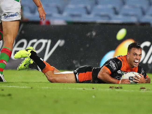 Tigers halfback Luke Brooks looks primed for a big year. Picture: Brett Costello