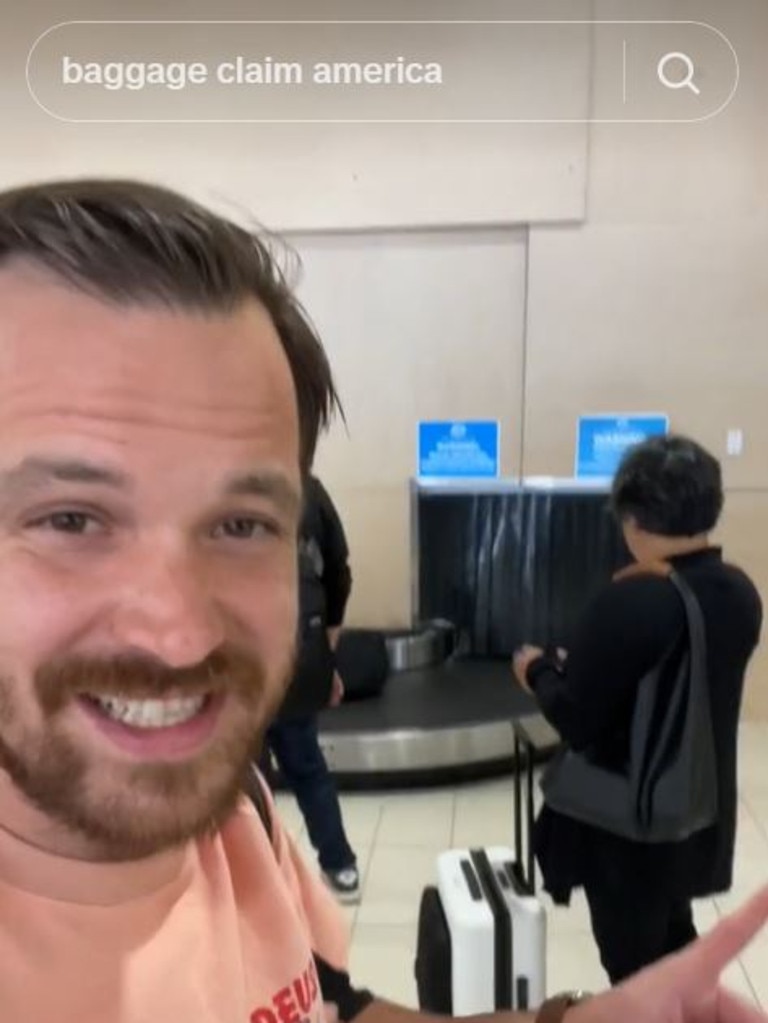 Josiah Hein shares his shock at Australians’ behaviour at the airport. Picture: TikTok