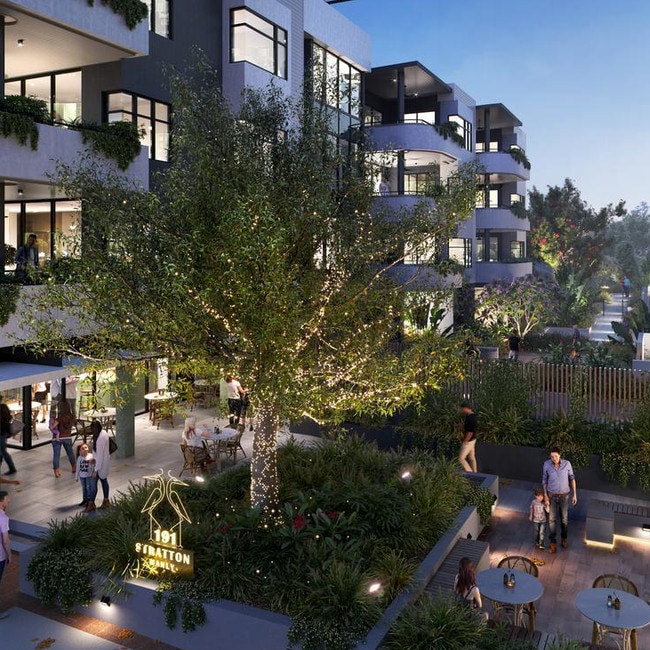 Artist impression of the $40m residential and retail development on Stratton Tce from DeMartini Fletcher.